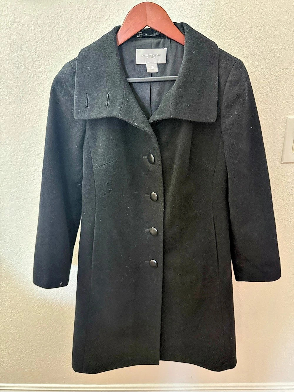 Ann Taylor Wool Cashmere Walking Coat Size 4P